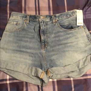 BDG high rise denim shorts